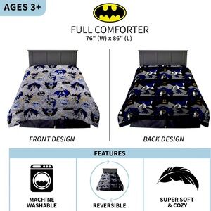 Batman Kids Bedding Soft Microfiber Comforter, Full